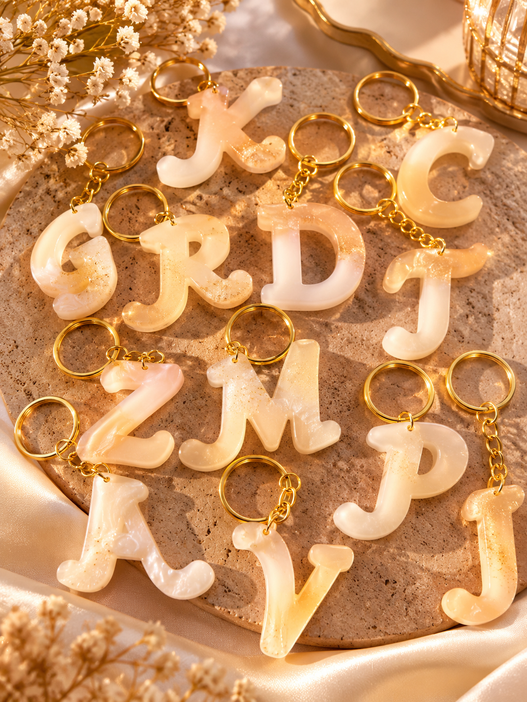Alphabet resin Keychains - New Collection