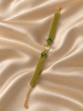 Brickstitch bracelet Golden Olive