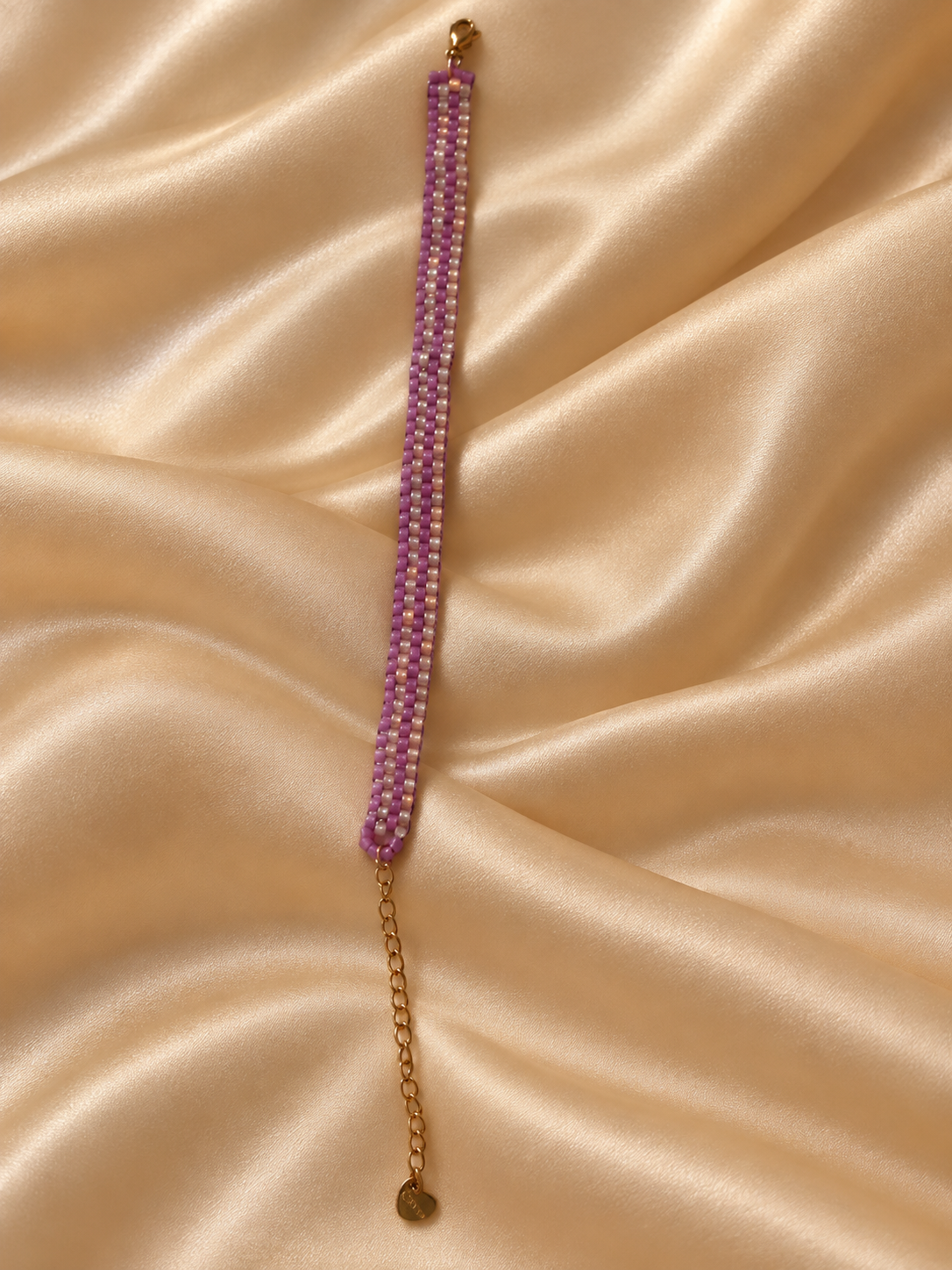 Brickstitch bracelet Lilac Pearl