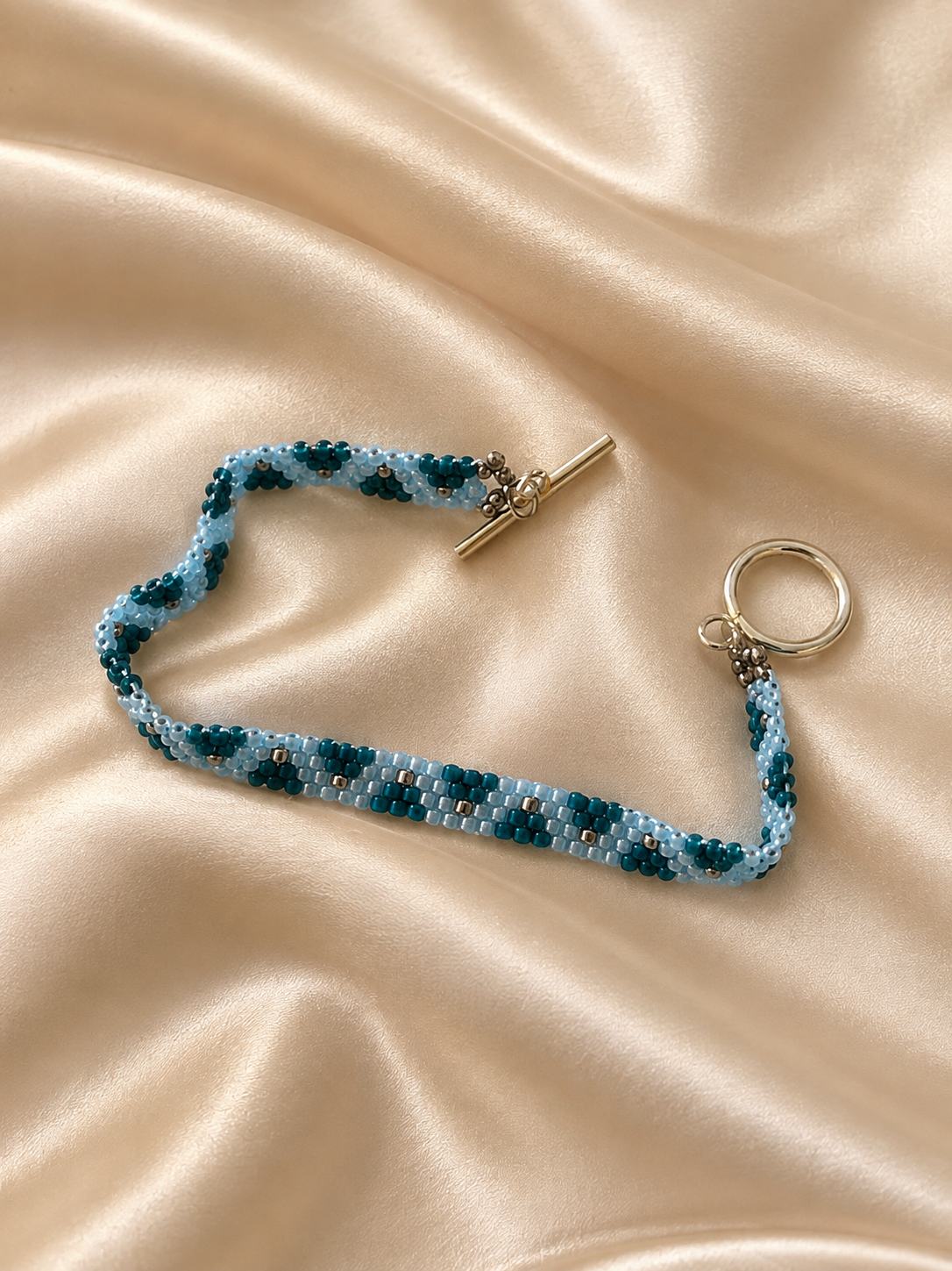 Brickstitch bracelet Ocean Mist