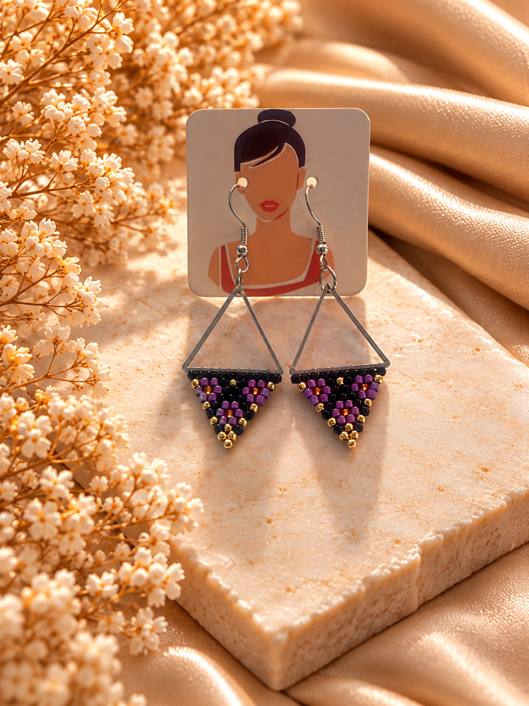 Midnight Triangle earrings